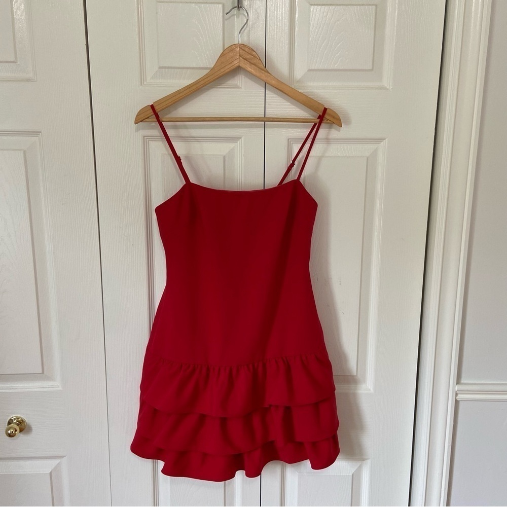 Revolve Likely NWT Amica Red Ruffle Mini Dress Size 6 - Picture 8 of 12